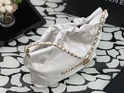 Chanel 22 Handbag Shiny Calfskin White Gold Hardware 37x35x7cm - 6