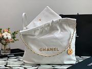 Chanel 22 Handbag Shiny Calfskin White Gold Hardware 37x35x7cm - 5