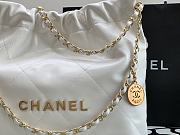 Chanel 22 Handbag Shiny Calfskin White Gold Hardware 37x35x7cm - 3