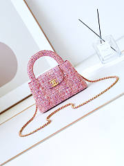 Chanel Kelly Bag Pink Tweed 13x19x7cm  - 1