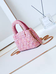 Chanel Kelly Bag Pink Tweed 13x19x7cm  - 6