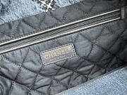 Chanel 22 Handbag Stitched Denim Silver 42x39x8cm - 6