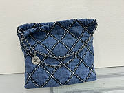 Chanel 22 Handbag Stitched Denim Silver 42x39x8cm - 3