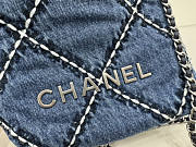 Chanel Mini 22 Handbag Stitched Denim 20x19x6cm - 2