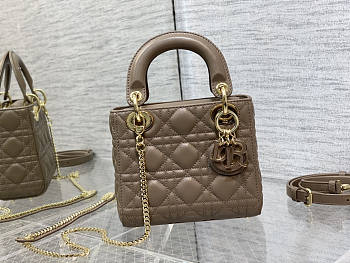 Dior Mini Lady Bag Taupe 17cm