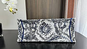 Dior Medium Book Tote White Navy Blue Toile De Jouy Soleil 36cm - 6