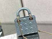 Dior Mini Lady Bag Blue 17cm - 2