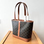 Celine Cabas Triomphe Canvas Brown Bag 26.5x23x12cm - 2