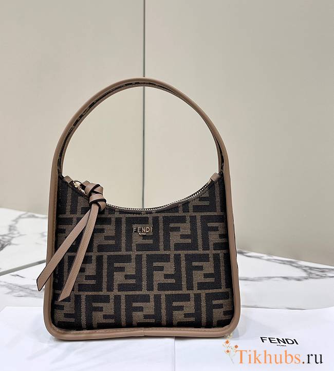 Fendi Mini Fendessence Brown FF Fabric Bag 28x20.5x7cm - 1