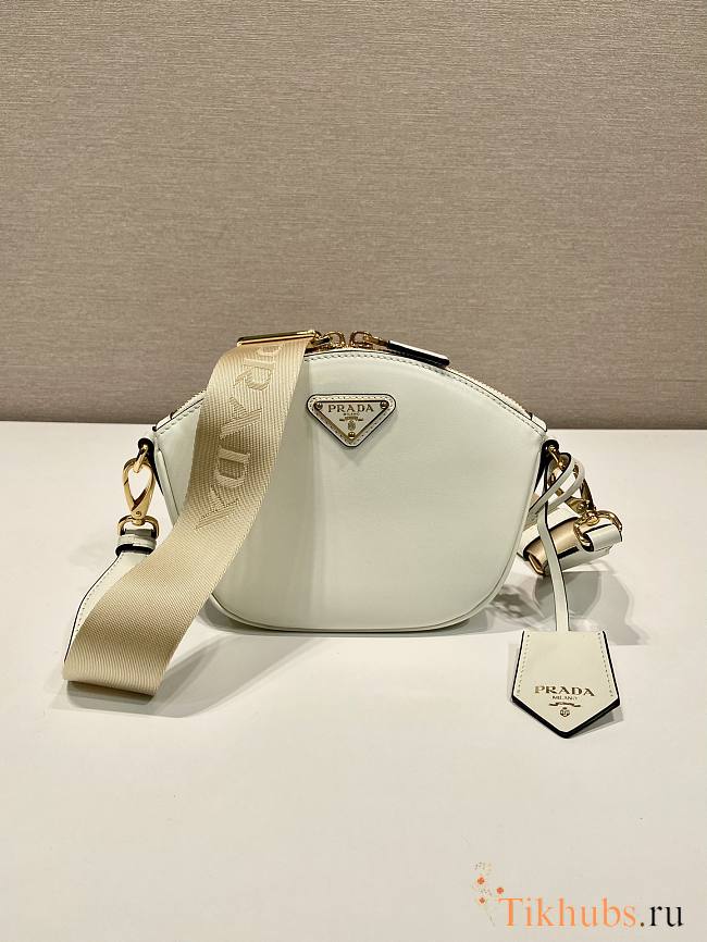 Prada White Leather Mini Shoulder Bag 18x15x8cm - 1