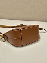 Prada Caramel Leather Mini Shoulder Bag 18x15x8cm - 3