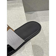 Hermes Izmir Sandal Black Grey Slides Leather - 4