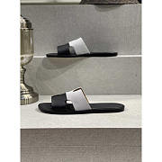 Hermes Izmir Sandal Black Grey Slides Leather - 3