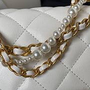 Chanel Mini Flap Bag Lustrous Lambskin White Pearls 17x12.5x5cm - 4