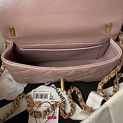 Chanel Mini Flap Bag Lustrous Lambskin Pink Pearls 17x12.5x5cm - 5