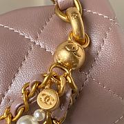 Chanel Mini Flap Bag Lustrous Lambskin Pink Pearls 17x12.5x5cm - 3