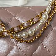 Chanel Mini Flap Bag Lustrous Lambskin Pink Pearls 17x12.5x5cm - 2