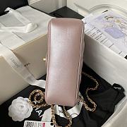 Chanel Flap Bag Lustrous Lambskin Pink Pearls 19.5x14.5x7.5cm - 5