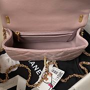 Chanel Flap Bag Lustrous Lambskin Pink Pearls 19.5x14.5x7.5cm - 2