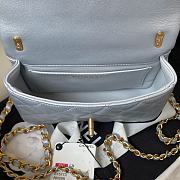 Chanel Mini Flap Bag Lustrous Lambskin Grey Pearls 17x12.5x5cm - 3