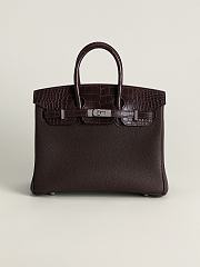 Hermes Birkin Crocodile Brown Togo And Crocodile Silver 25cm - 1