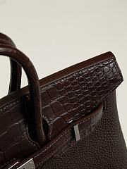 Hermes Birkin Crocodile Brown Togo And Crocodile Silver 25cm - 2