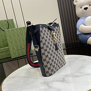 Gucci Medium Bucket Shoulder Bag Beige Blue 21.5x26.5x8cm - 6