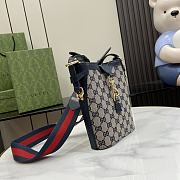 Gucci Original GG Small Bucket Bag Beige Blue 16x19.5x5.5cm - 5