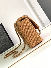 Chanel Flap Bag Raffia Effect Braided Brown 25cm - 4