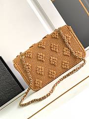 Chanel Flap Bag Raffia Effect Braided Brown 25cm - 5