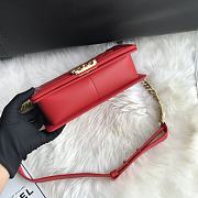 Chanel Leboy Bag Chevron Red Lambskin Gold 25cm - 4