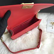 Chanel Leboy Bag Chevron Red Lambskin Gold 25cm - 3