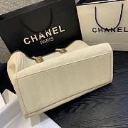 Chanel Shopping Tote Bag Canvas Beige 38x32x18cm - 6