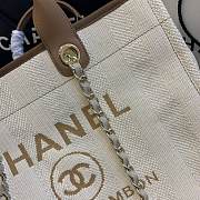 Chanel Shopping Tote Bag Canvas Beige 38x32x18cm - 3