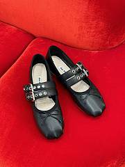 Miu Miu Leather Black Ballet Flat - 1