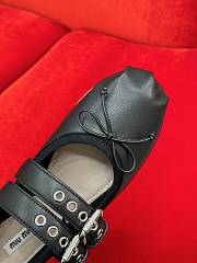 Miu Miu Leather Black Ballet Flat - 3