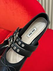 Miu Miu Leather Black Ballet Flat - 2