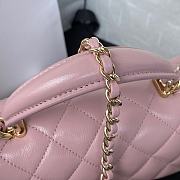 Chanel Flap Top Handle Bag Pink Gold 20x12x6cm - 6