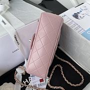 Chanel Flap Top Handle Bag Pink Gold 20x12x6cm - 4