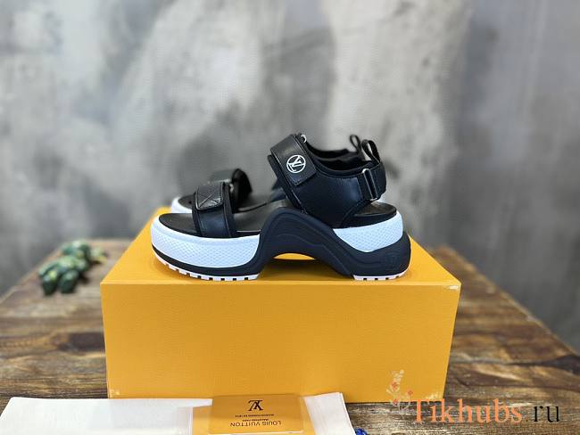 Louis Vuitton LV Black White Sandal - 1