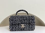 Chanel Top Handle Bag Black White Tweed 20cm - 1