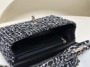 Chanel Top Handle Bag Black White Tweed 20cm - 6