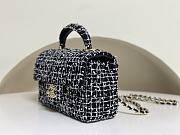 Chanel Top Handle Bag Black White Tweed 20cm - 4