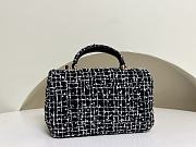 Chanel Top Handle Bag Black White Tweed 20cm - 5