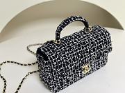 Chanel Top Handle Bag Black White Tweed 20cm - 3