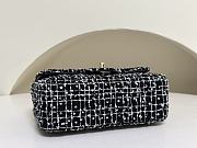 Chanel Top Handle Bag Black White Tweed 20cm - 2