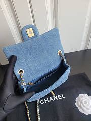 Chanel Flap Bag Denim Gold Blue 20cm - 4