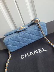 Chanel Flap Bag Denim Gold Blue 20cm - 2