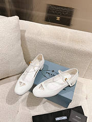 Prada Nappa Leather Mary Jane Pumps White - 3