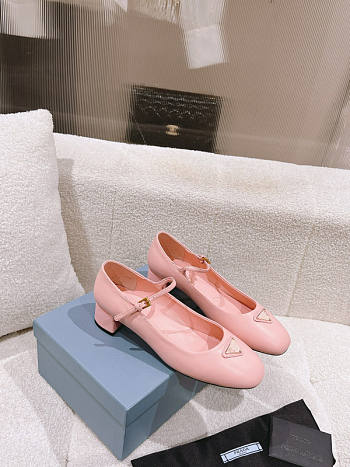 Prada Nappa Leather Mary Jane Pumps Pink